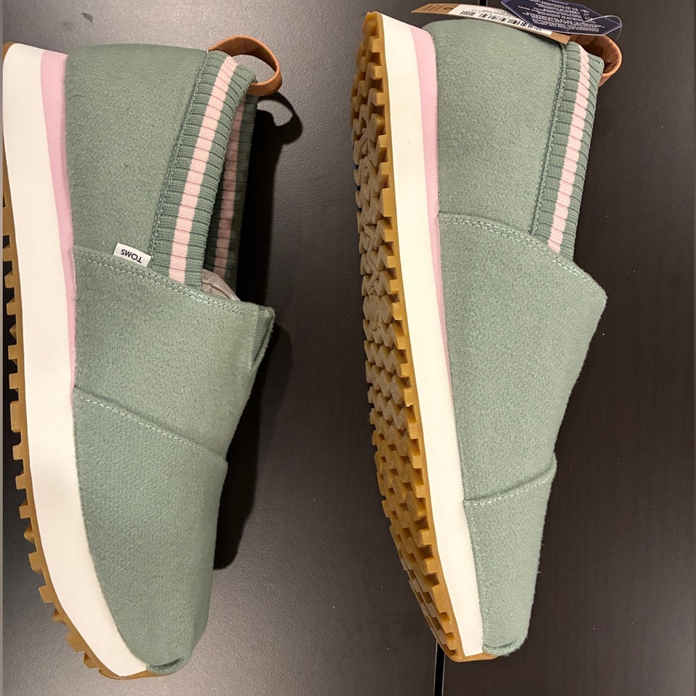 Toms Alpargata Resident 2.0 Frosty Sage Green Felt Women's 12 NIB - Picture 3 of 6